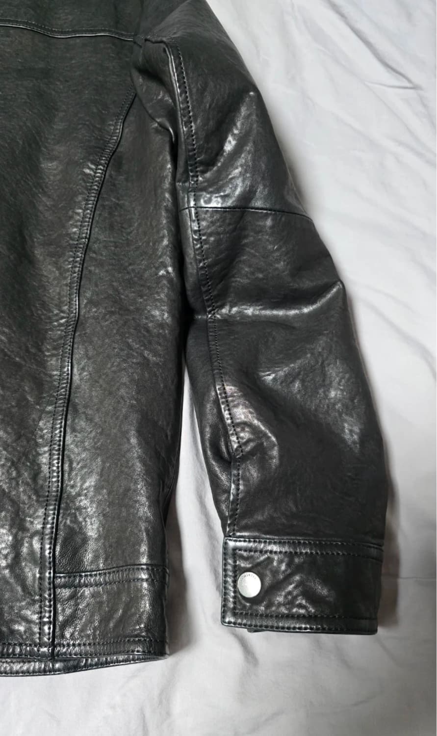 램스킨 레더자켓 매트블랙 상품이미지4