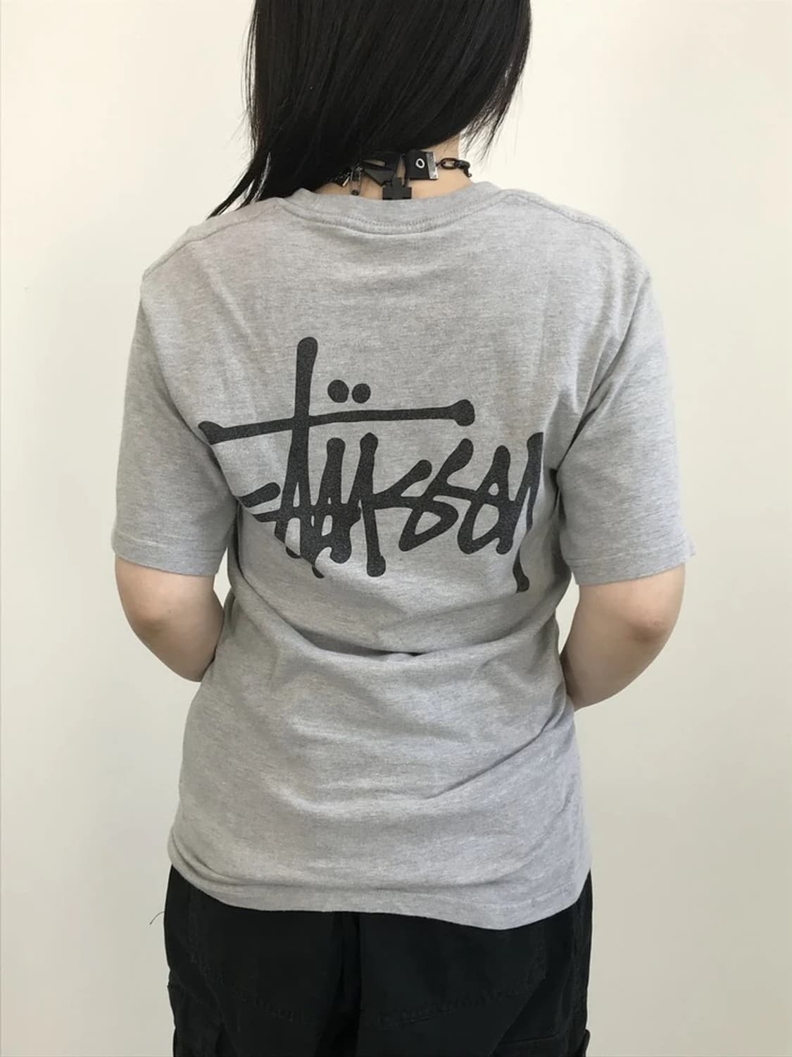 Stussy Grey Logo T Shirt 상품이미지1