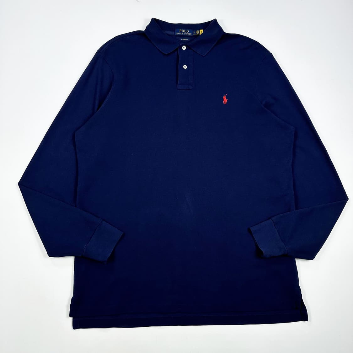 폴로 랄프로렌 클래식핏 긴팔 카라티 네이비 L 상품이미지1