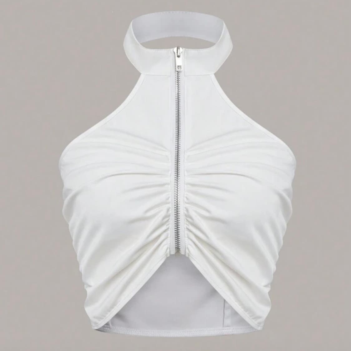 Shein 화이트 홀터넥 지퍼 탑 XS 상품이미지1