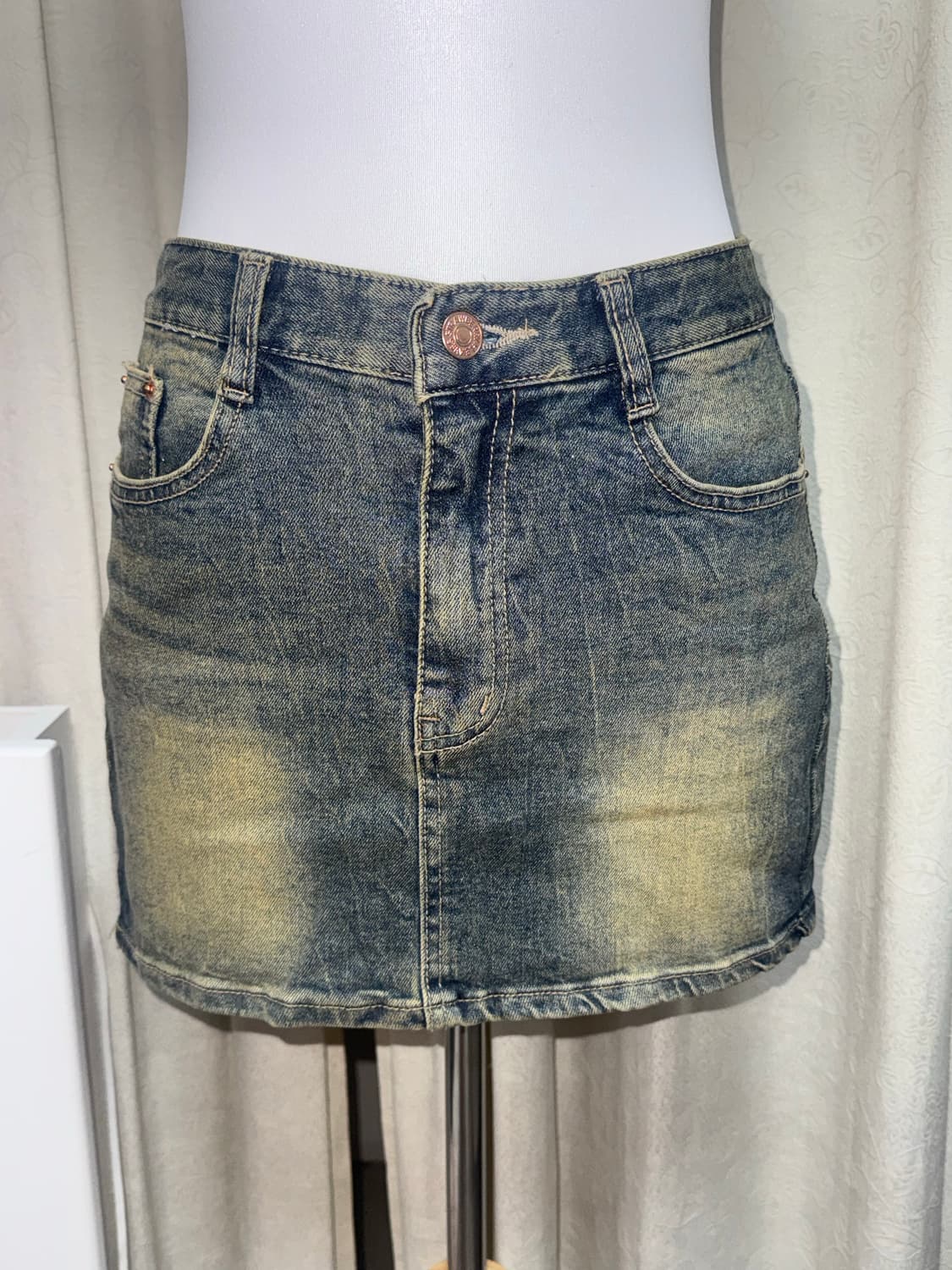Washed denim mini skirt  상품이미지2