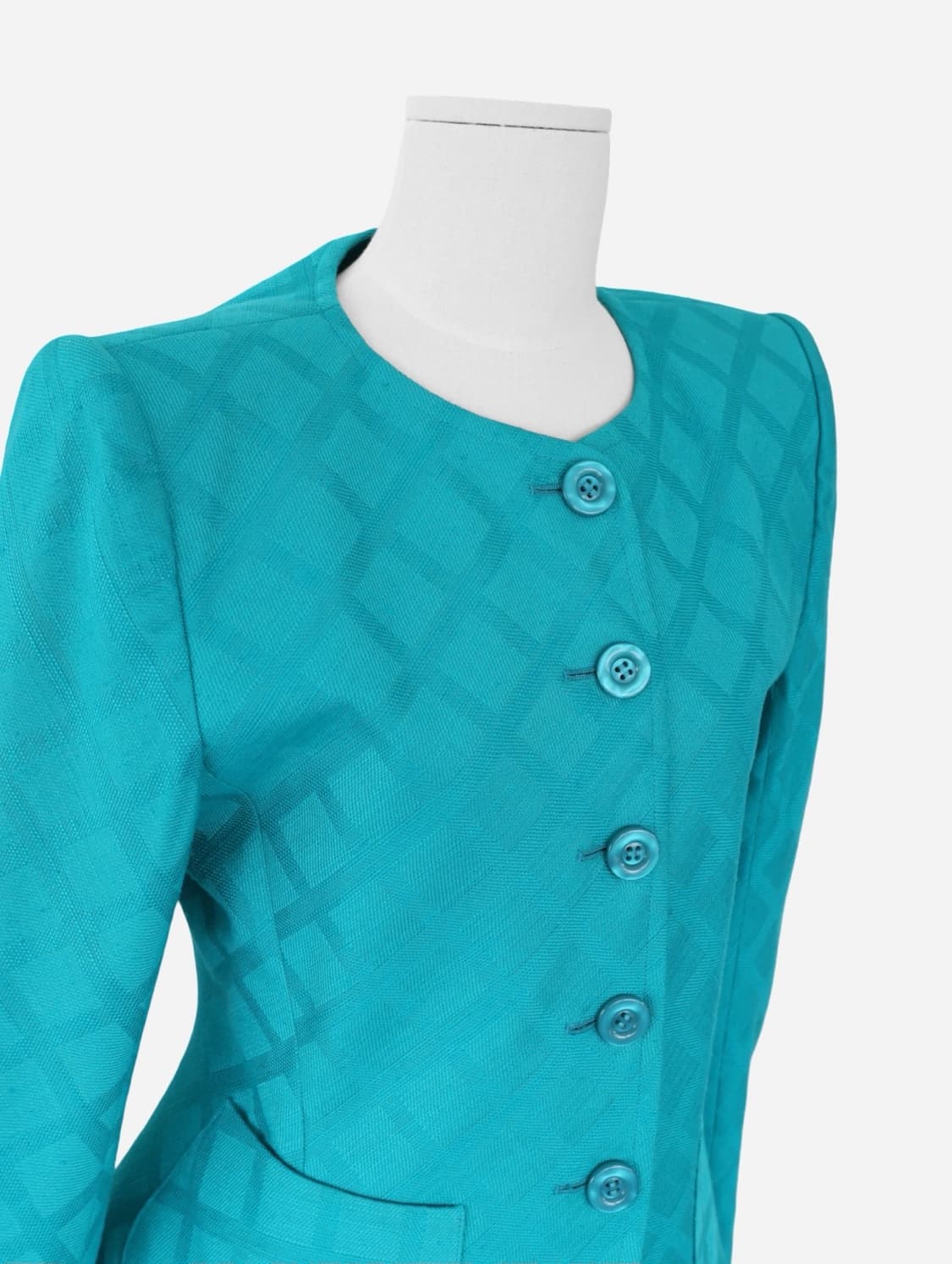 YSL Turquoise Check  Tailored Jacket 상품이미지4