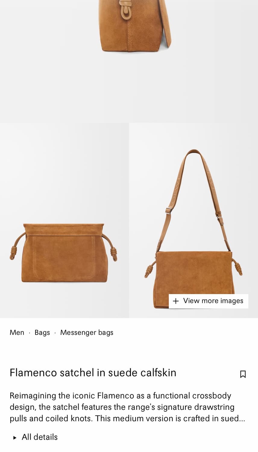 로에베 플라멩코 스웨이드 사첼백 상품이미지2