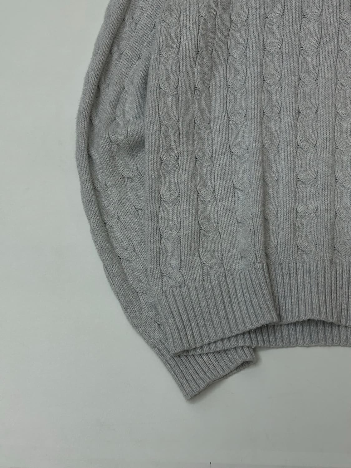 Polo 폴로 랄프로렌 라이트 그레이 케이블 니트 상품이미지4