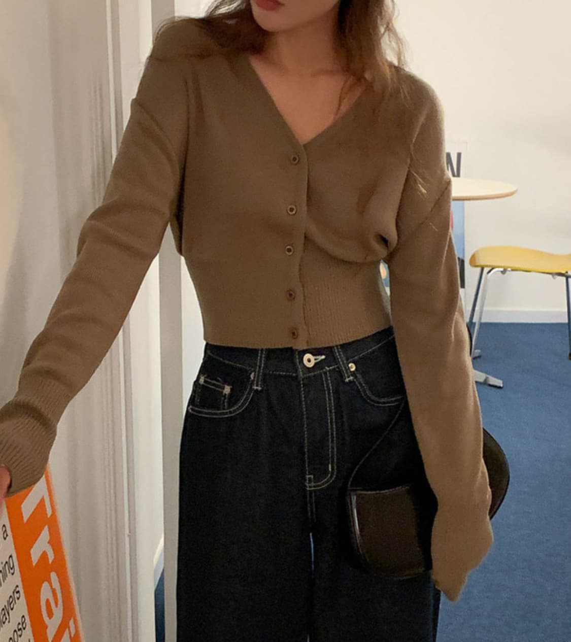 니어웨어 블랙 가디건 상품이미지3