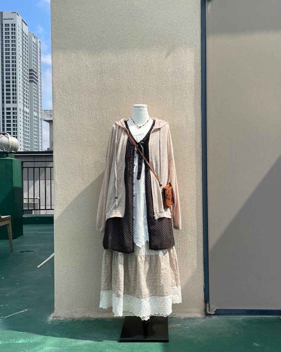 모리걸 브라운 도트 코디세트 상품이미지1