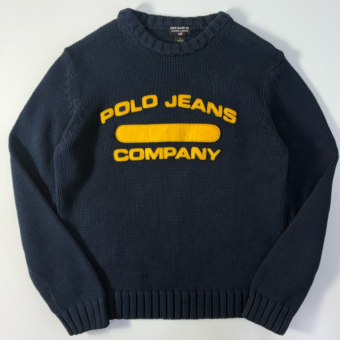 Polo  폴로 진스 컴퍼니 엠브로이드 자수 코튼 네이비 니트  상품이미지1
