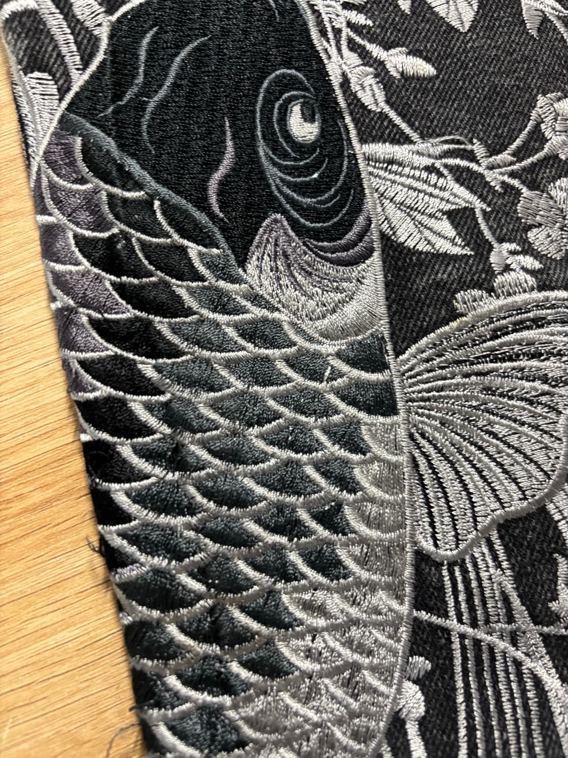 Japanese 잉어 자수 데님 상품이미지2