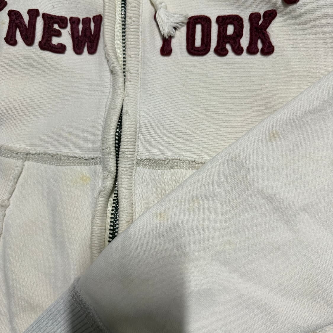 아베크롬비 아이보리 버건디 후드집업 m 상품이미지4