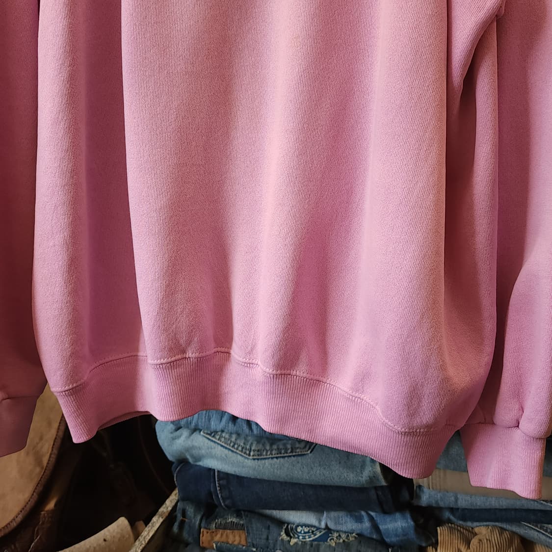 90s 헤인즈 빈티지 스웻셔츠 플레인 스웻셔츠 연핑크 페이딩 xl 상품이미지6