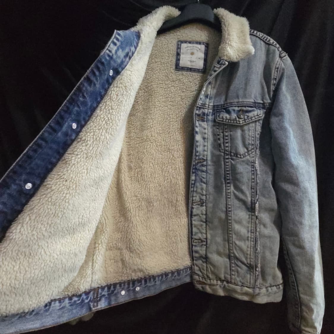 자라 맨 워싱 데님 쉐르파 자켓 상품이미지4