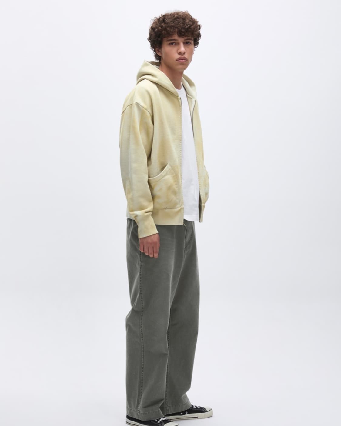 L) 카키스 스테인 집업 후디 옐로우  상품이미지5