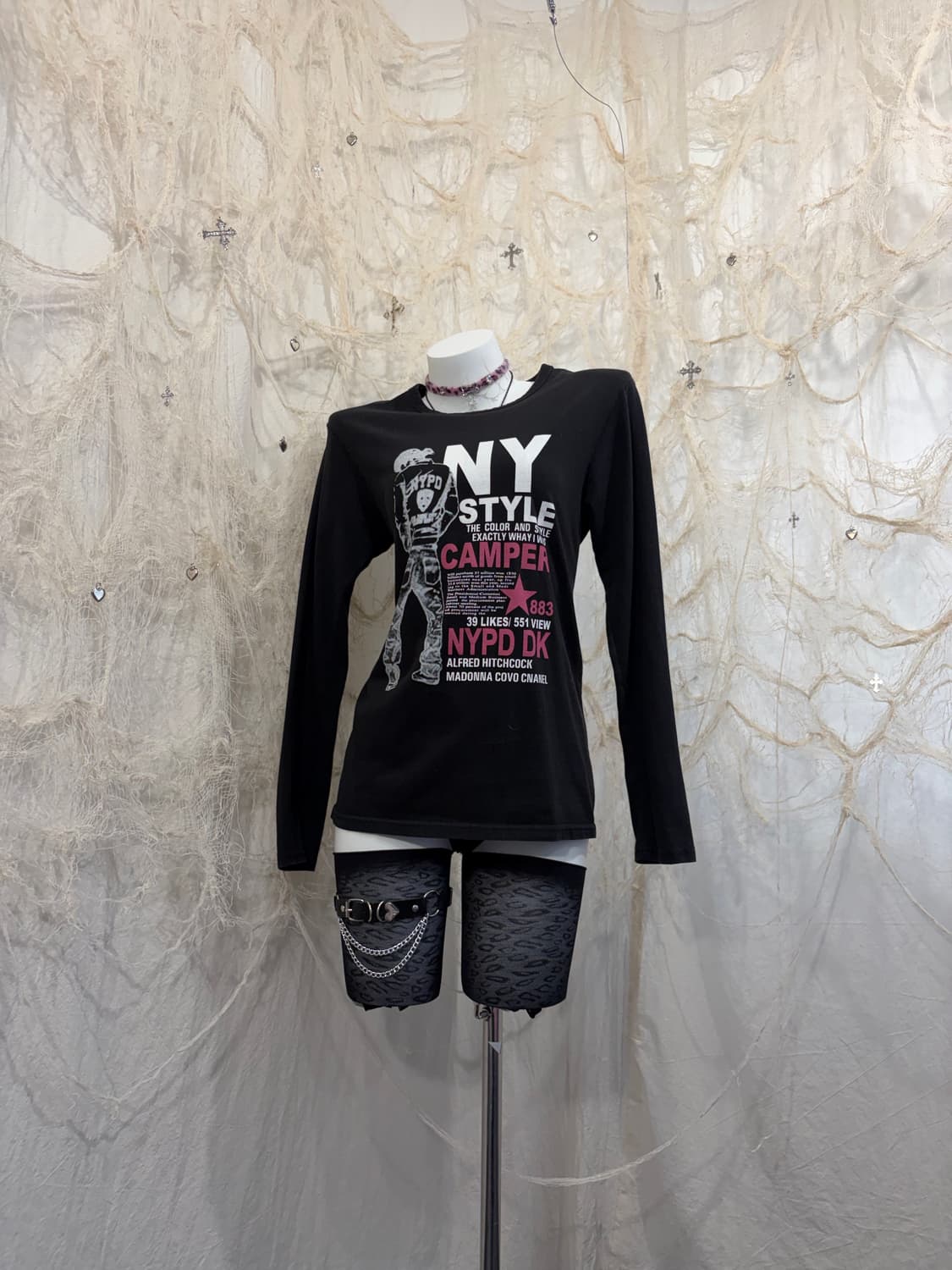 Y2K NY Graphic lettering Long Sleeve 상품이미지3