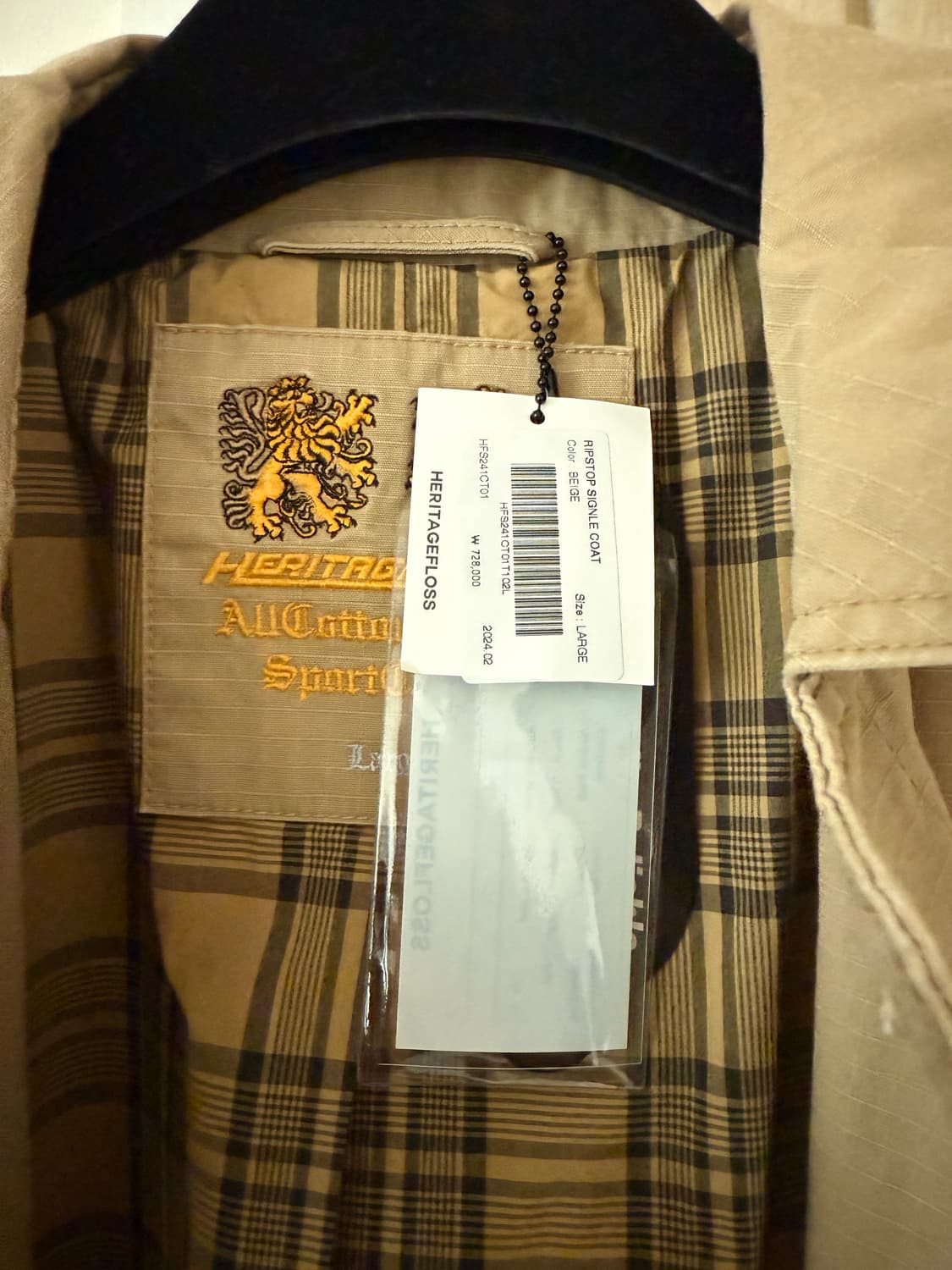 헤리티지 플로스 립스탑 싱글코트 L 상품이미지2