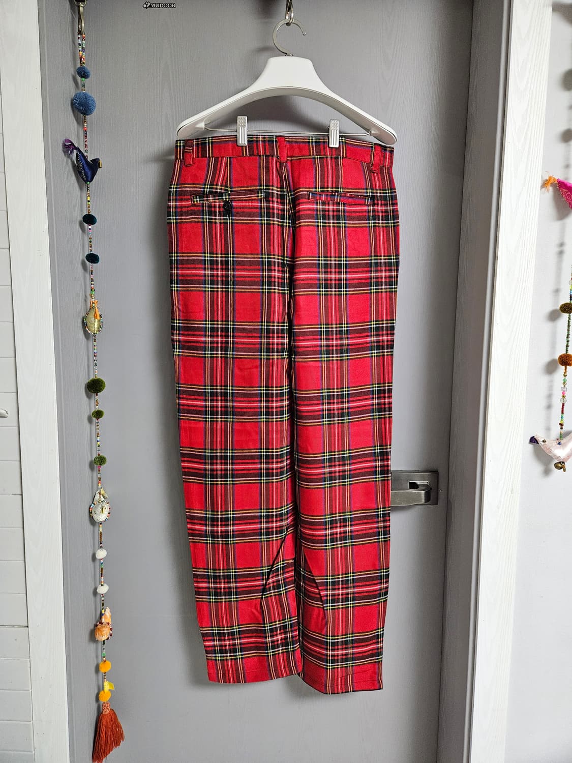 비바스튜디오 vivastudio 펑크 레드 타탄 체크 바지 M 새상품 상품이미지4