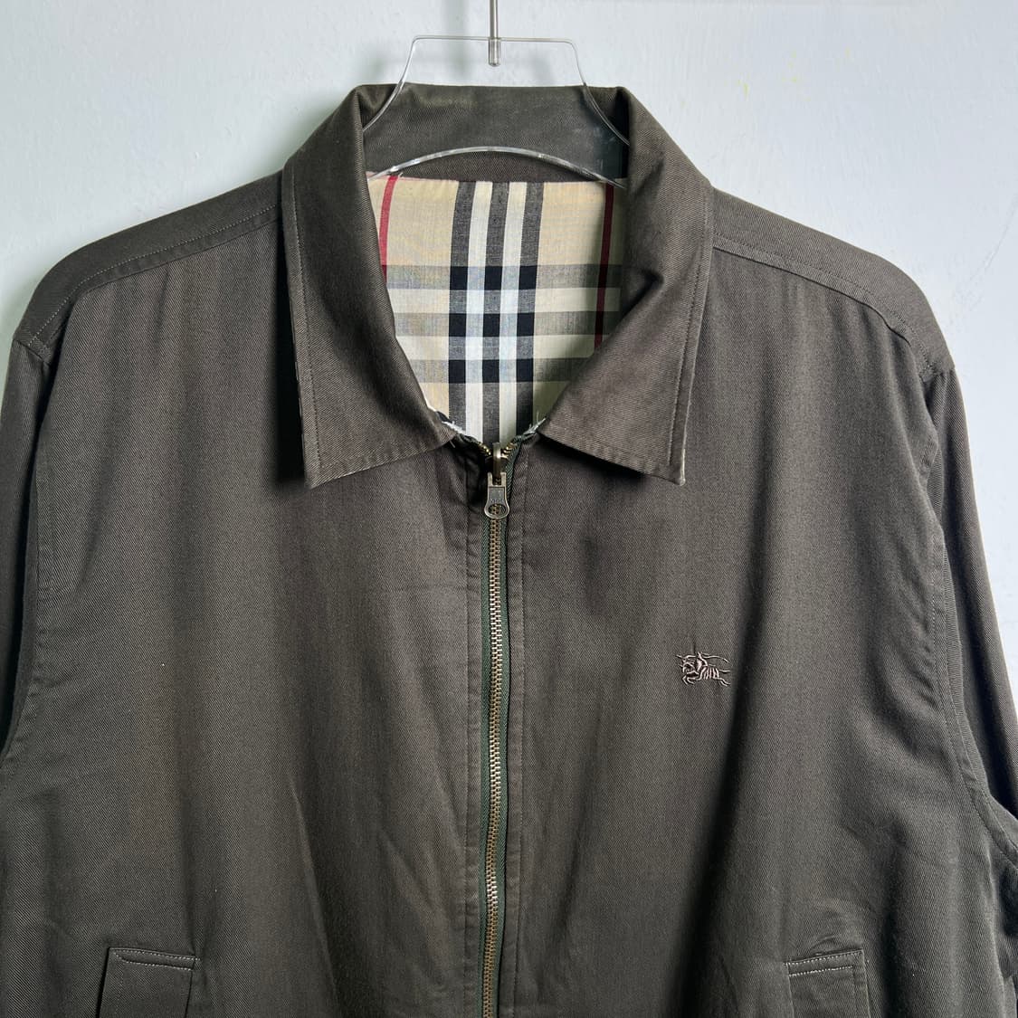 버버리 런던 노바 체크 리버시블 블루종 S 상품이미지3