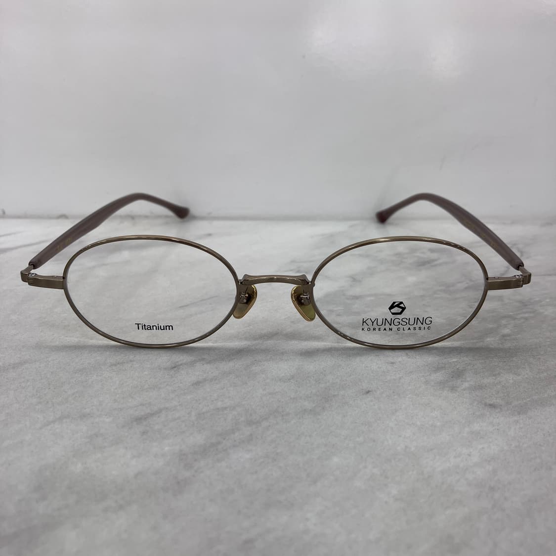 C32 경성 京城 어제 1919 엔틱 골드 오벌 메탈테 안경 상품이미지6