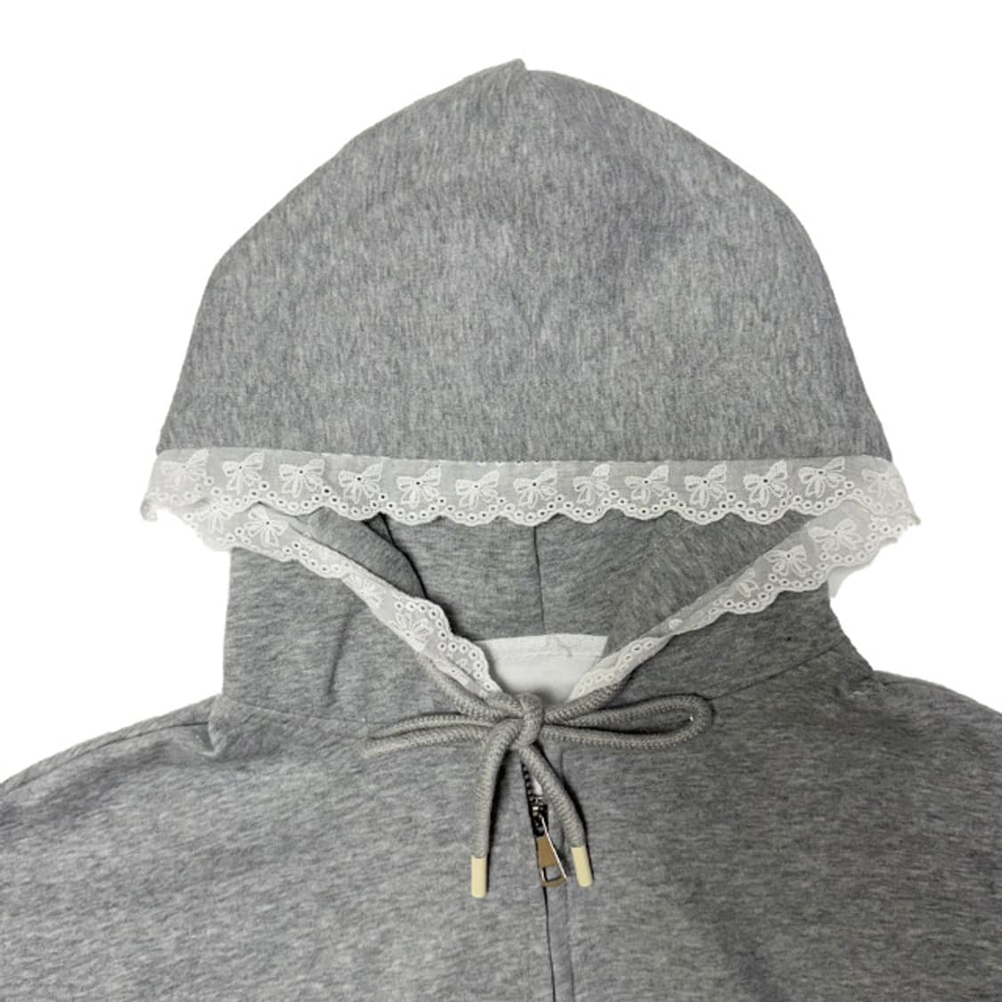 새상품 여자 레이스 크롭 후드집업 상품이미지4