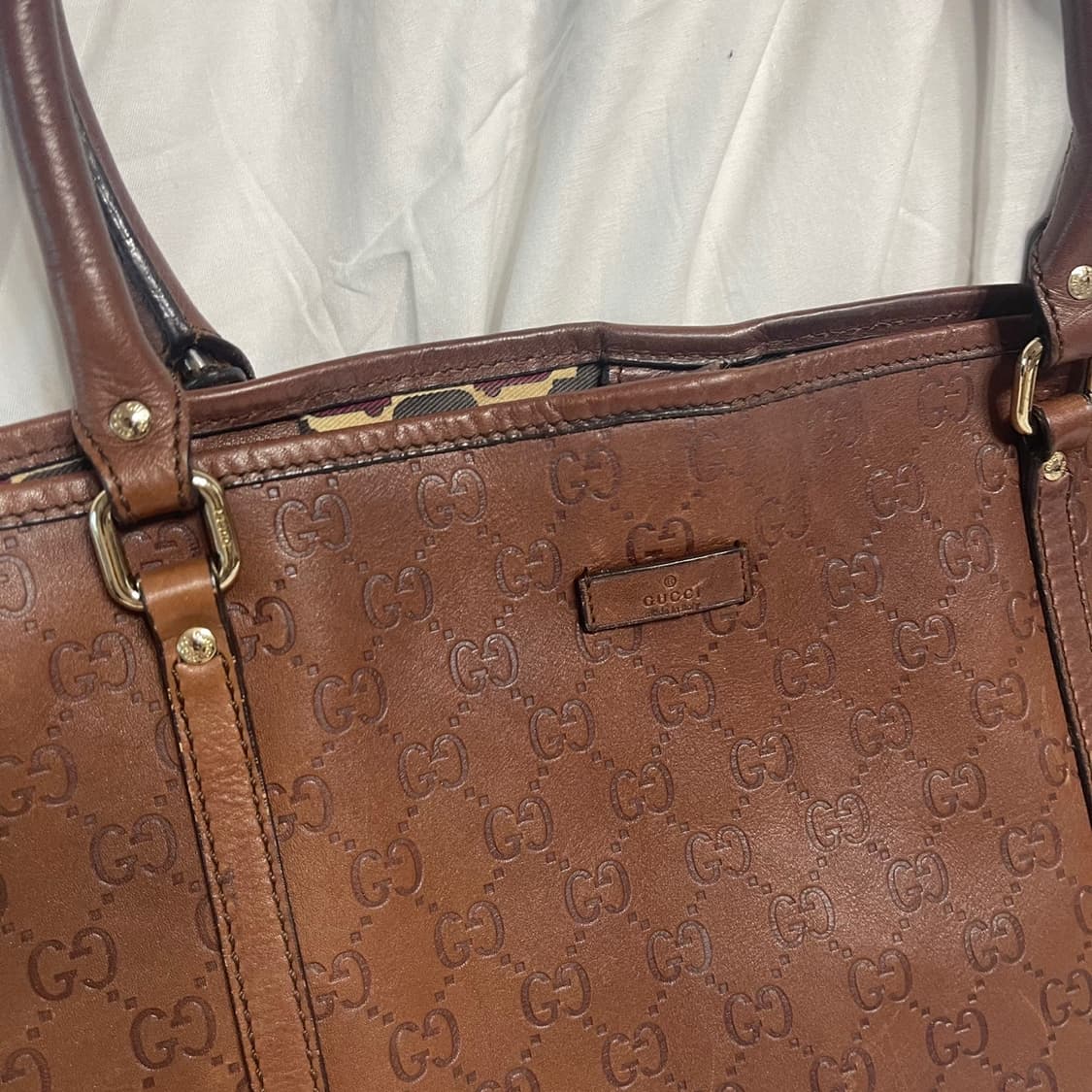 정품 구찌 레더가죽 쇼퍼백 브라운 상품이미지2