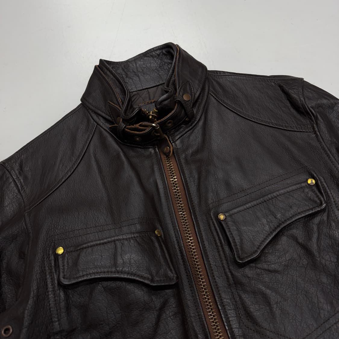 JPN 제팬 카우스킨 바이커 소가죽 리얼레더 가죽자켓 상품이미지3