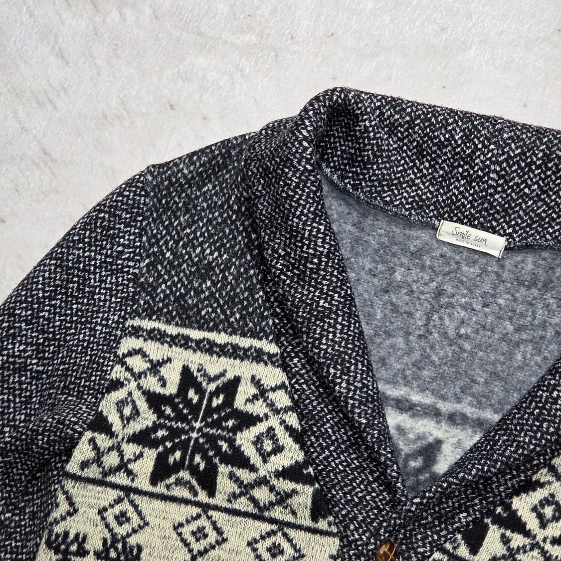 빈티지 빵단추 노르딕 패턴 가디건 상품이미지2