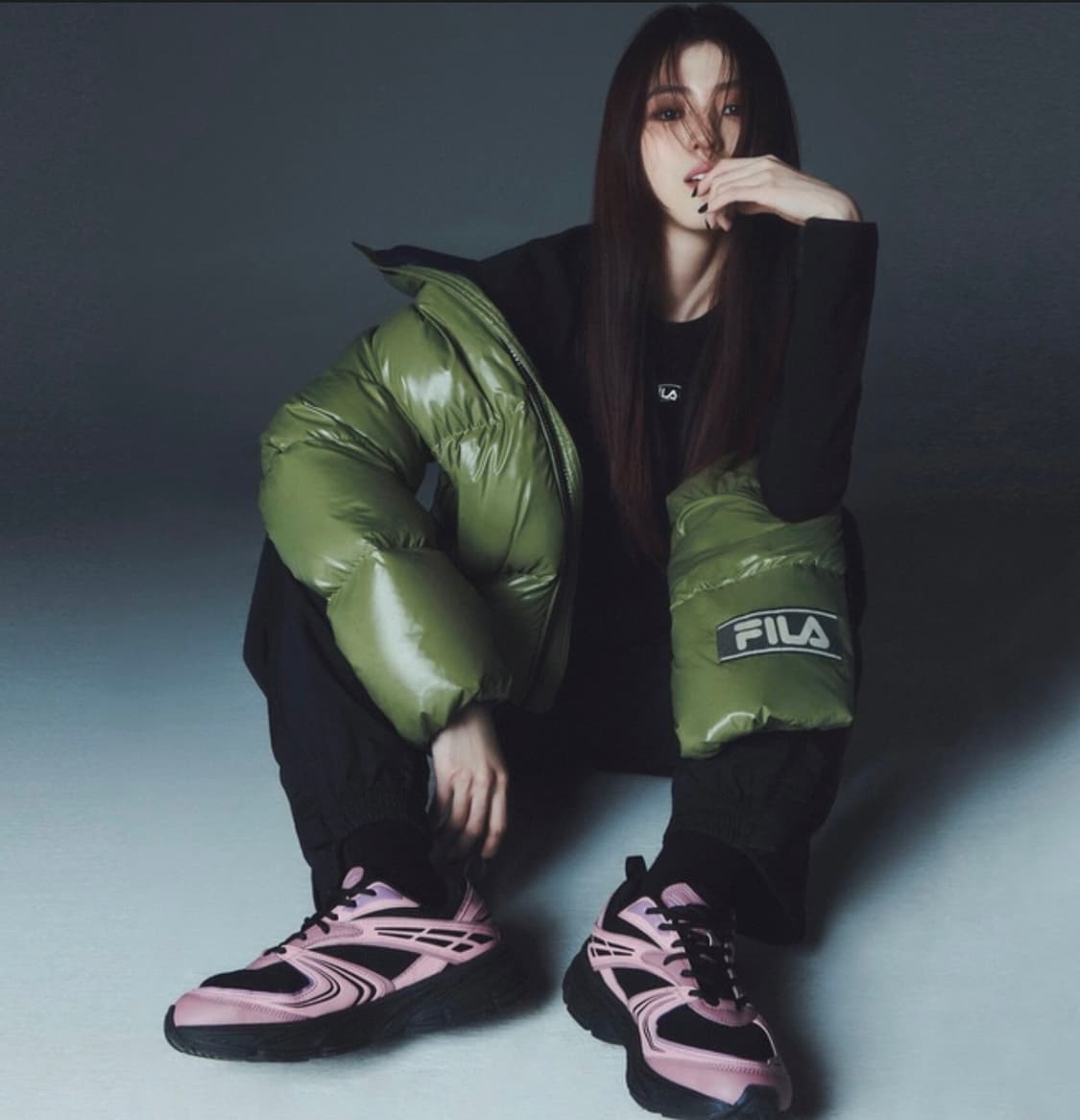 [한소희픽] 휠라 인터런 핑크 블랙 250 상품이미지1