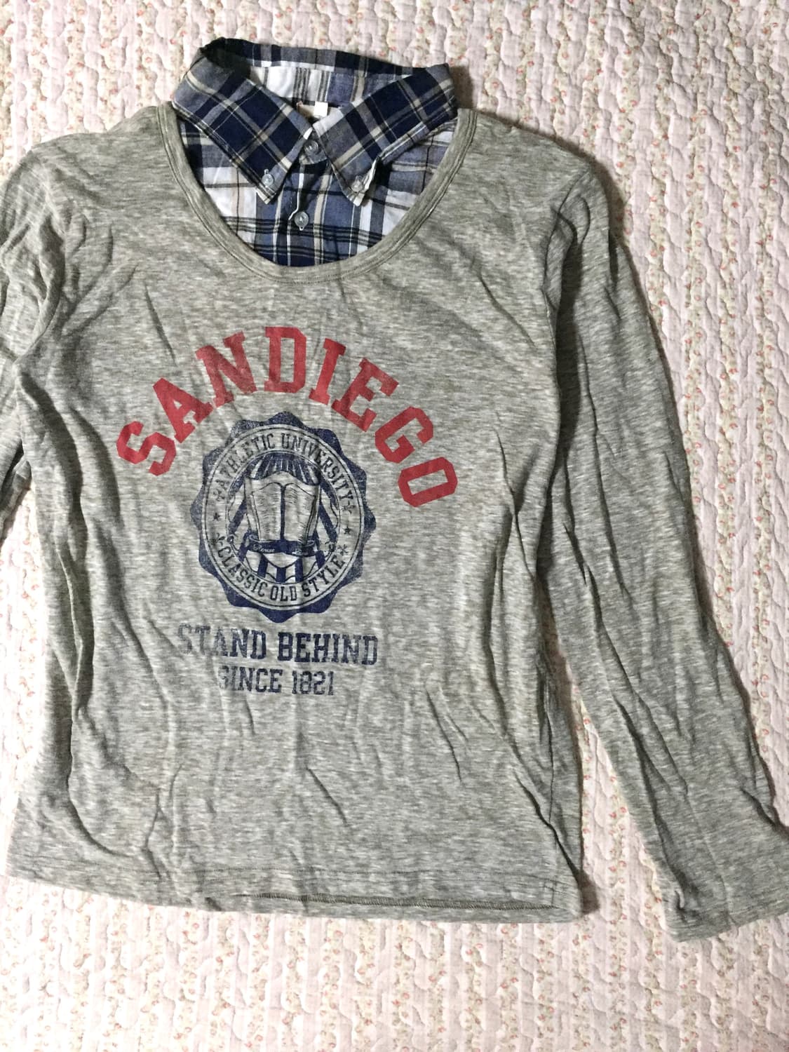 Vintage shirt layered tee 상품이미지1