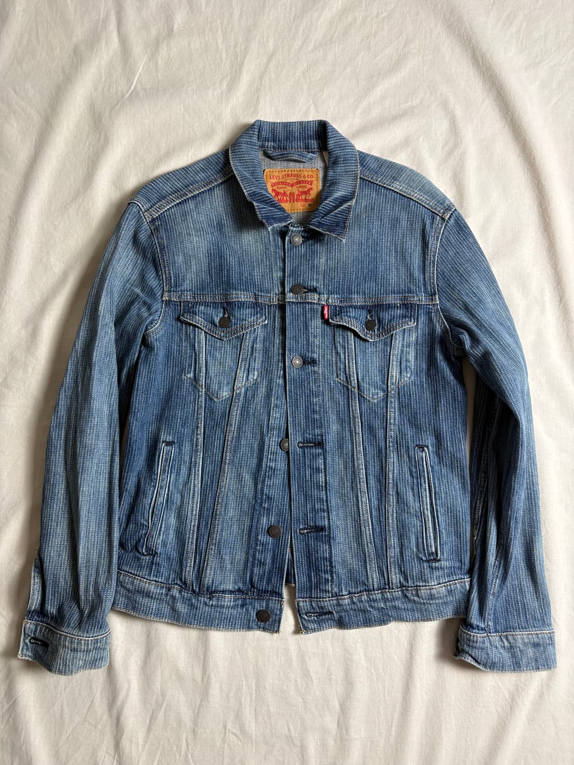 Levi's 리바이스 스트라이프 데님 트러커 자켓 M 상품이미지1