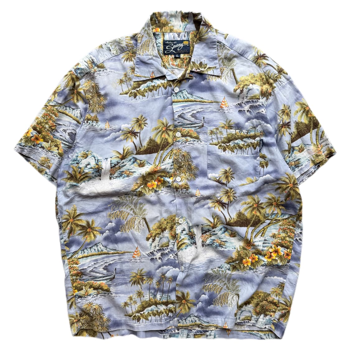 90s 스투시 하와이인 셔츠 L(XL) 상품이미지1
