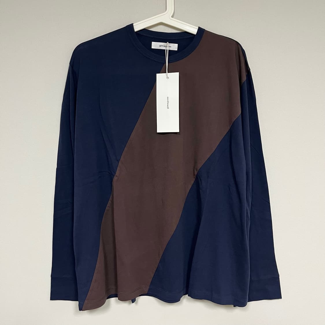 [S,M,L,XL]기마구아스 Misha 투톤 롱 슬리브리스 탑/네이비 상품이미지2