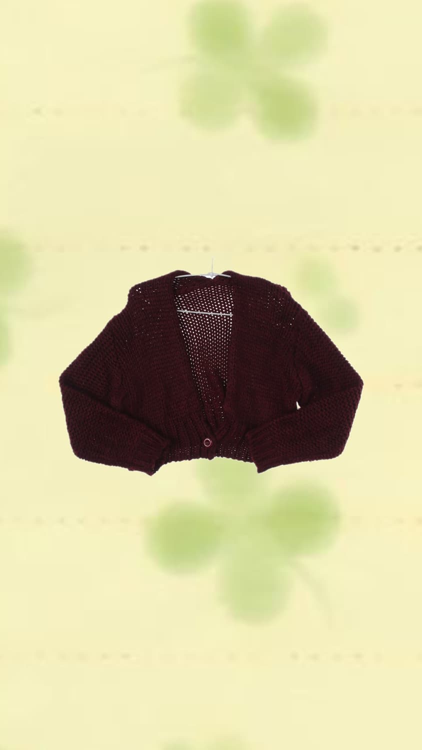JPN vintage 버건디 니트 가디건 상품이미지1