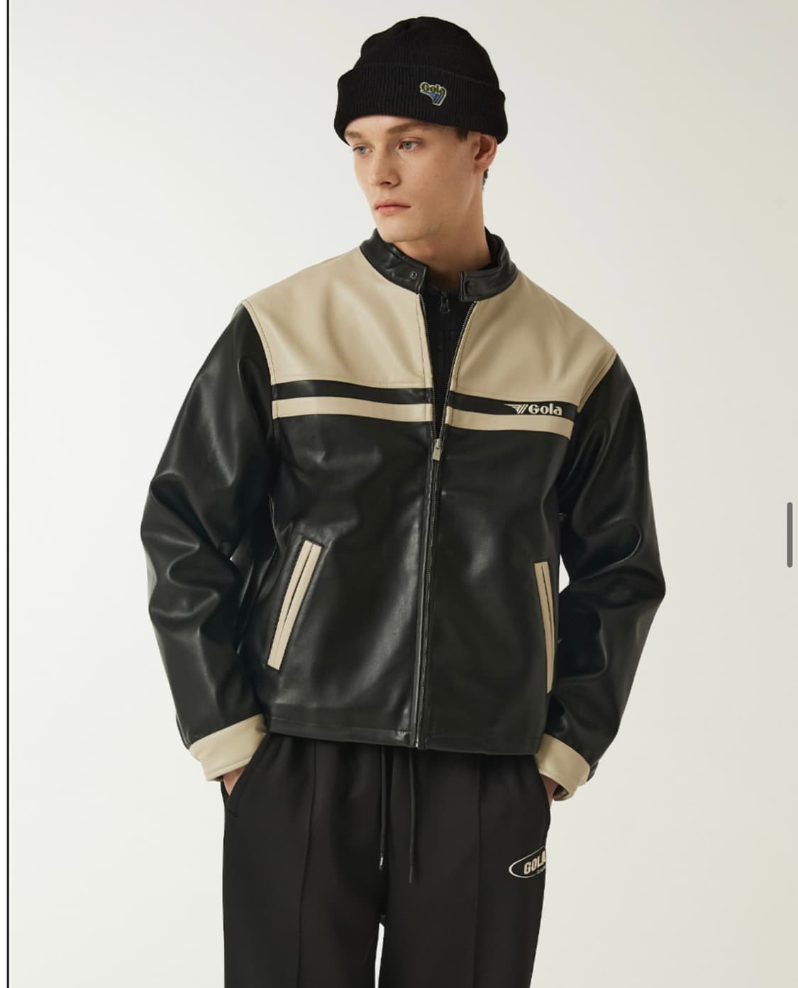 골라 클래식 바이커 레더자켓 상품이미지1