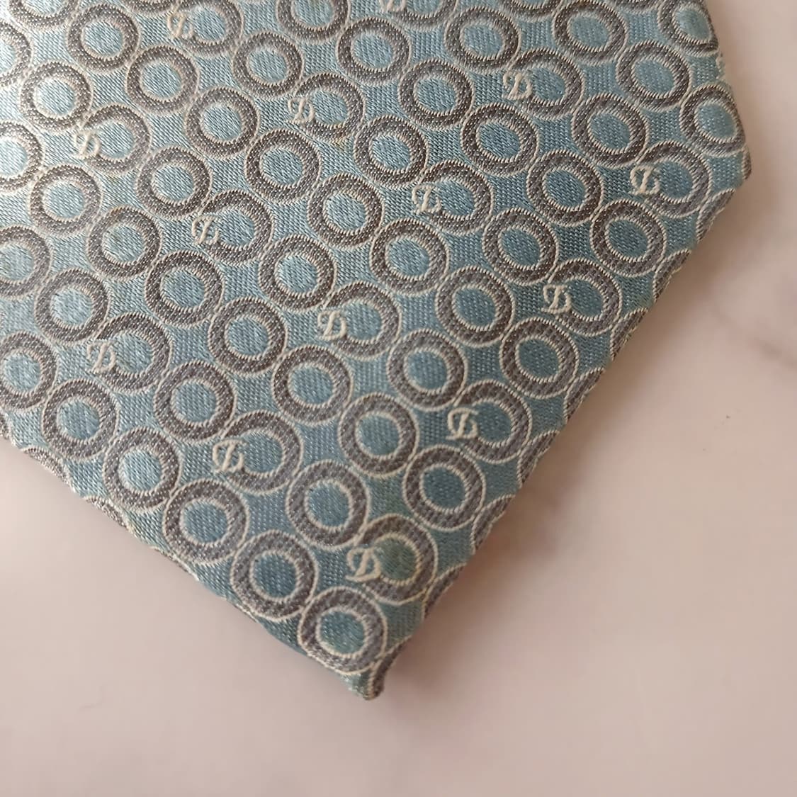 듀퐁 실크 스카이블루 서클 패턴 넥타이 8.5cm B등급 A18973 상품이미지6