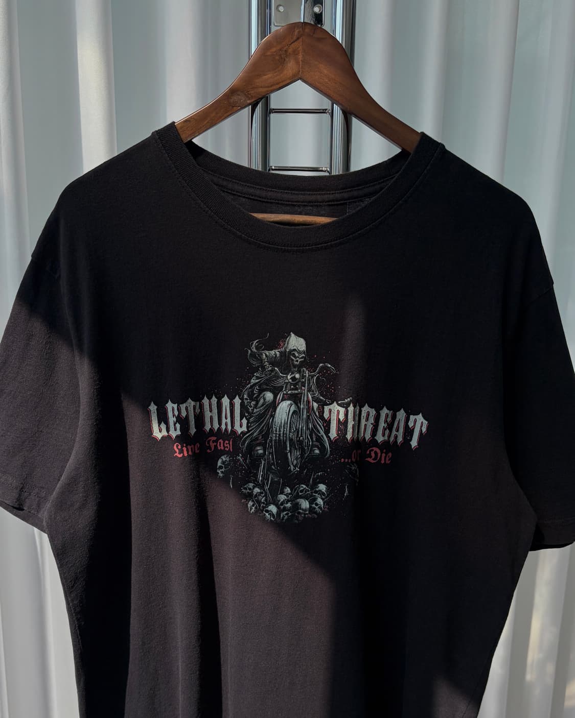 [L]USA 모터싸이클 스컬 프린팅 반팔 티셔츠 상품이미지6