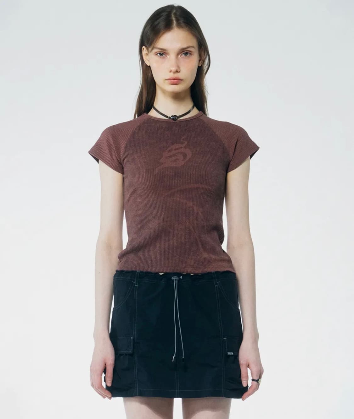 스컬프터 brushed crop top berry M 상품이미지2