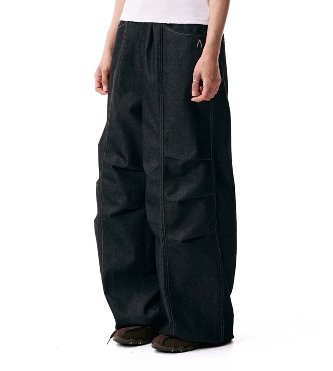 Knee Pin-tuck Printed Denim Pants 상품이미지2