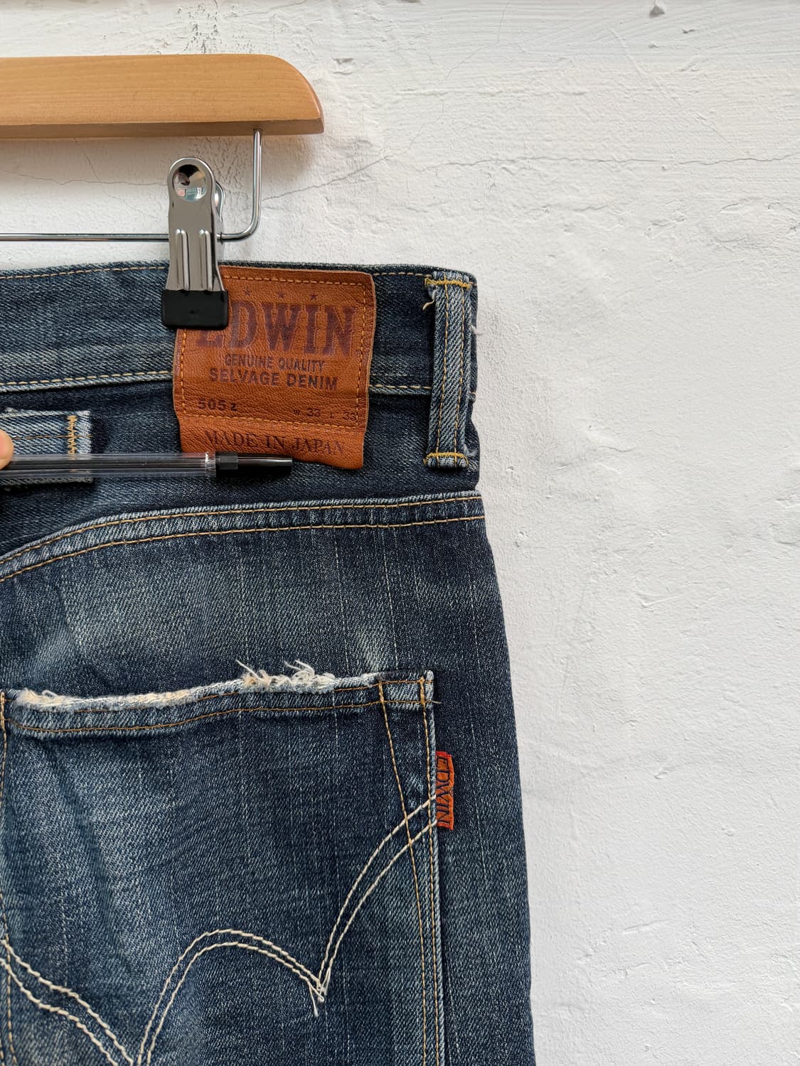 Edwin 505Z Japan 에드윈 백신치 데님 팬츠 W33 상품이미지7
