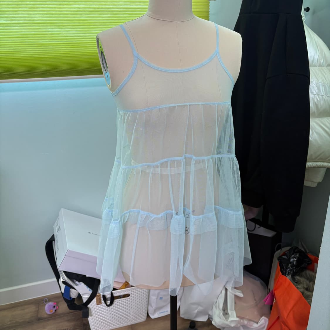 소라 시스루 캉캉 레이어드 슬립 원피스 일본 빈티지 상품이미지4