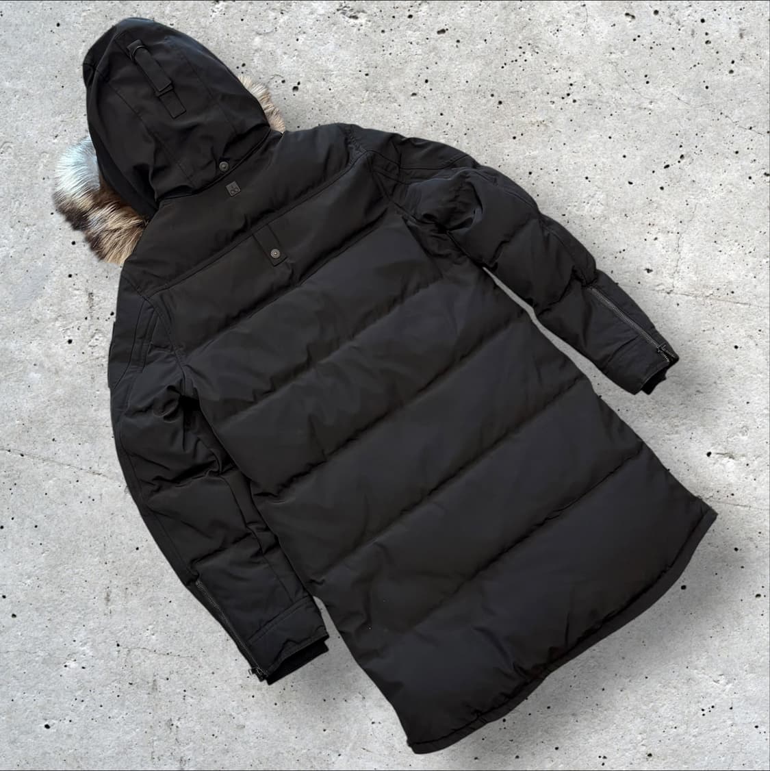 [M] 무스너클 온타리오 수입택 블랙 패딩 점퍼 폭스퍼 후드 C985 상품이미지2