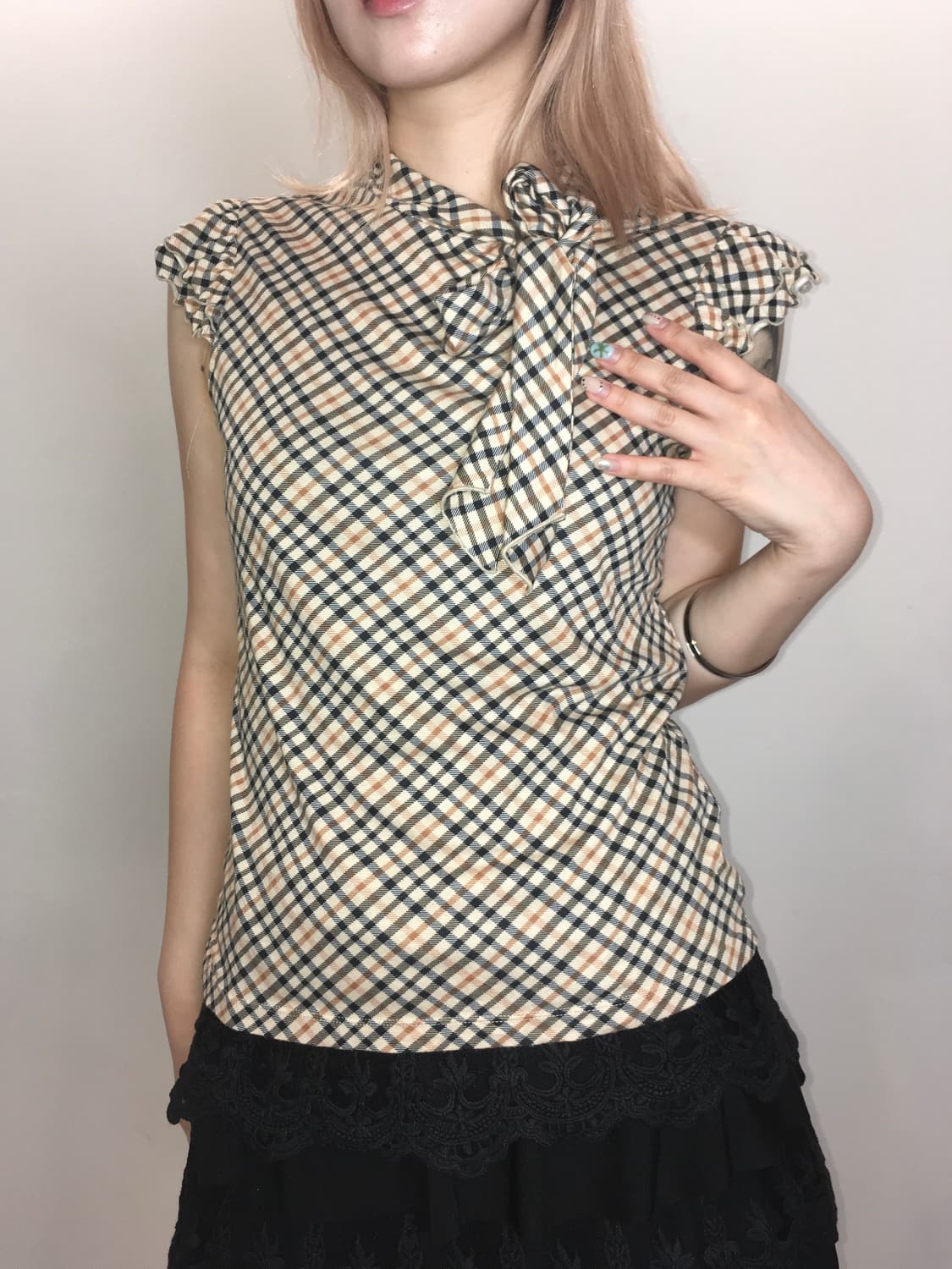 Daks london ribbon pullover frill t shir 상품이미지4
