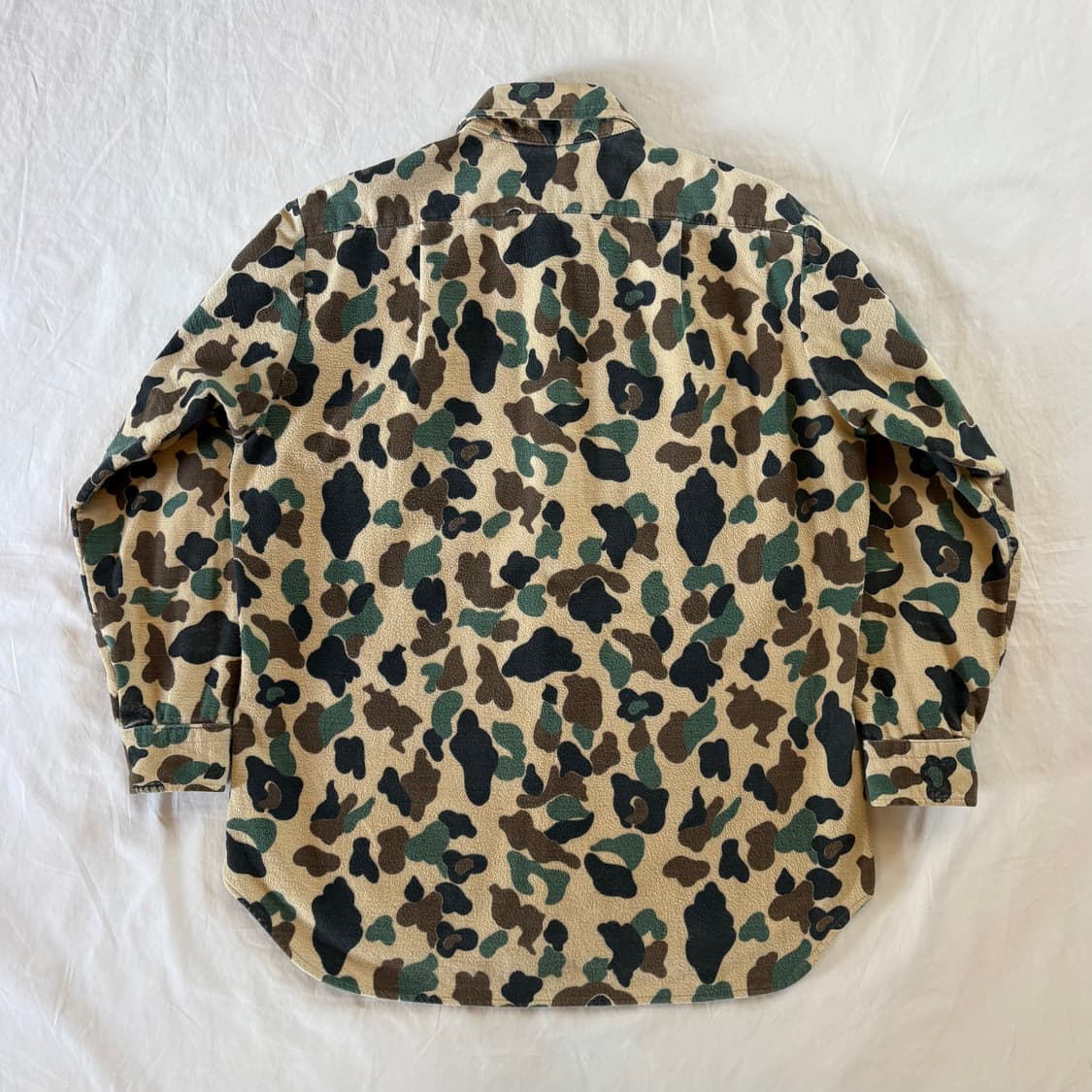 (105) 80s USA Eddie Bauer 덕 헌터 카모 샤모아 셔츠 상품이미지8