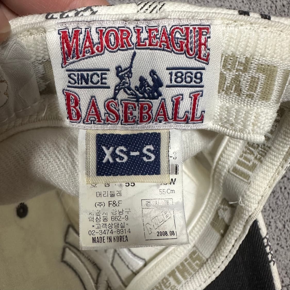 ✨ (바배) MLB 뉴욕 양키즈 화이트 체커 볼캡 모자  상품이미지4