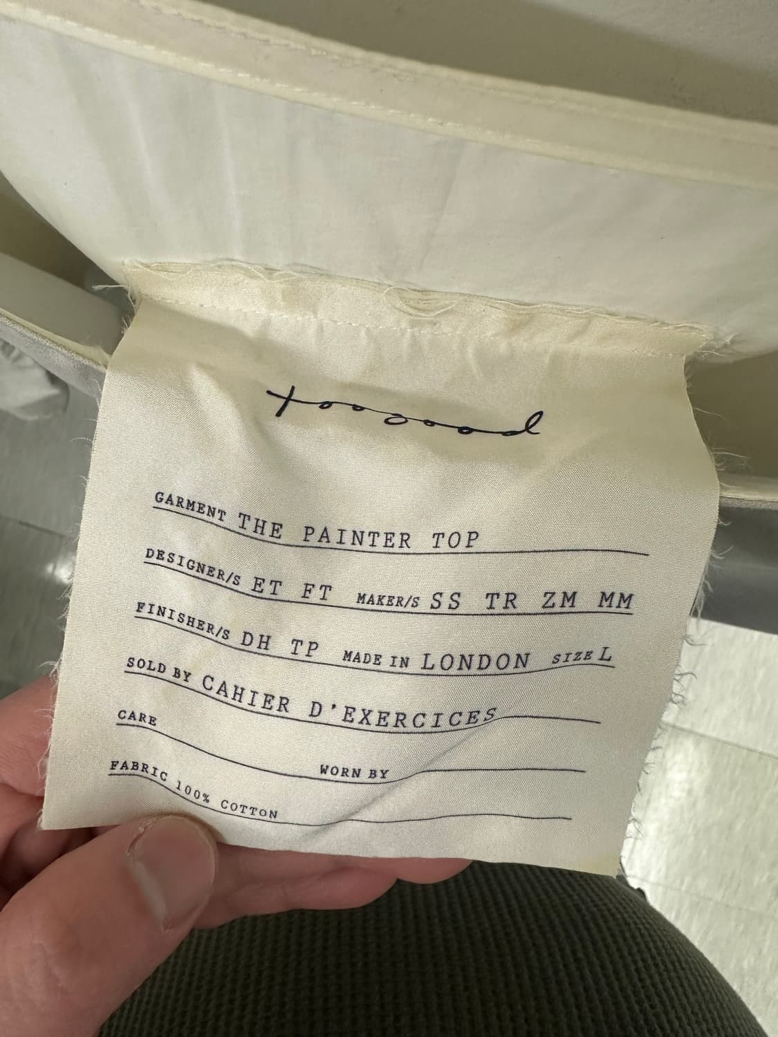 Toogood the painter top 팝니다. 상품이미지2