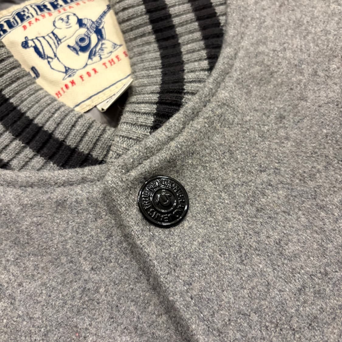 [L] 트루릴리젼 바시티 스타디움 울 자켓 그레이 블랙 C203 상품이미지5