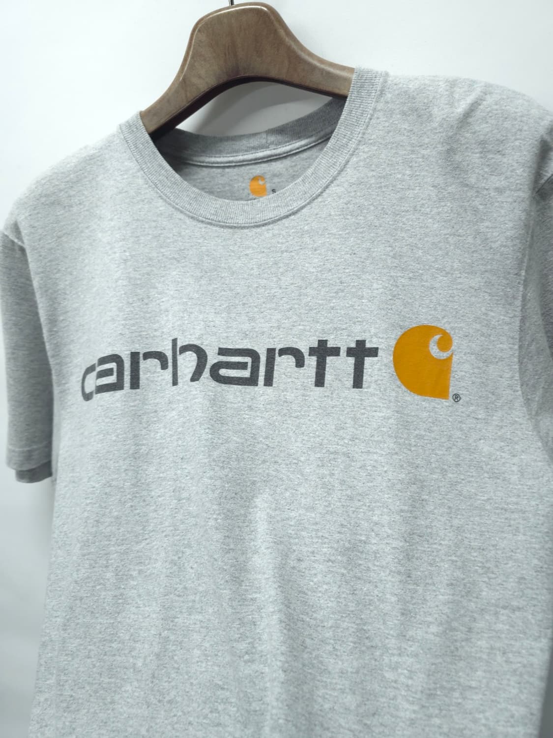 칼하트 오리지널 핏 로고 반팔 티셔츠 그레이 S 상품이미지9