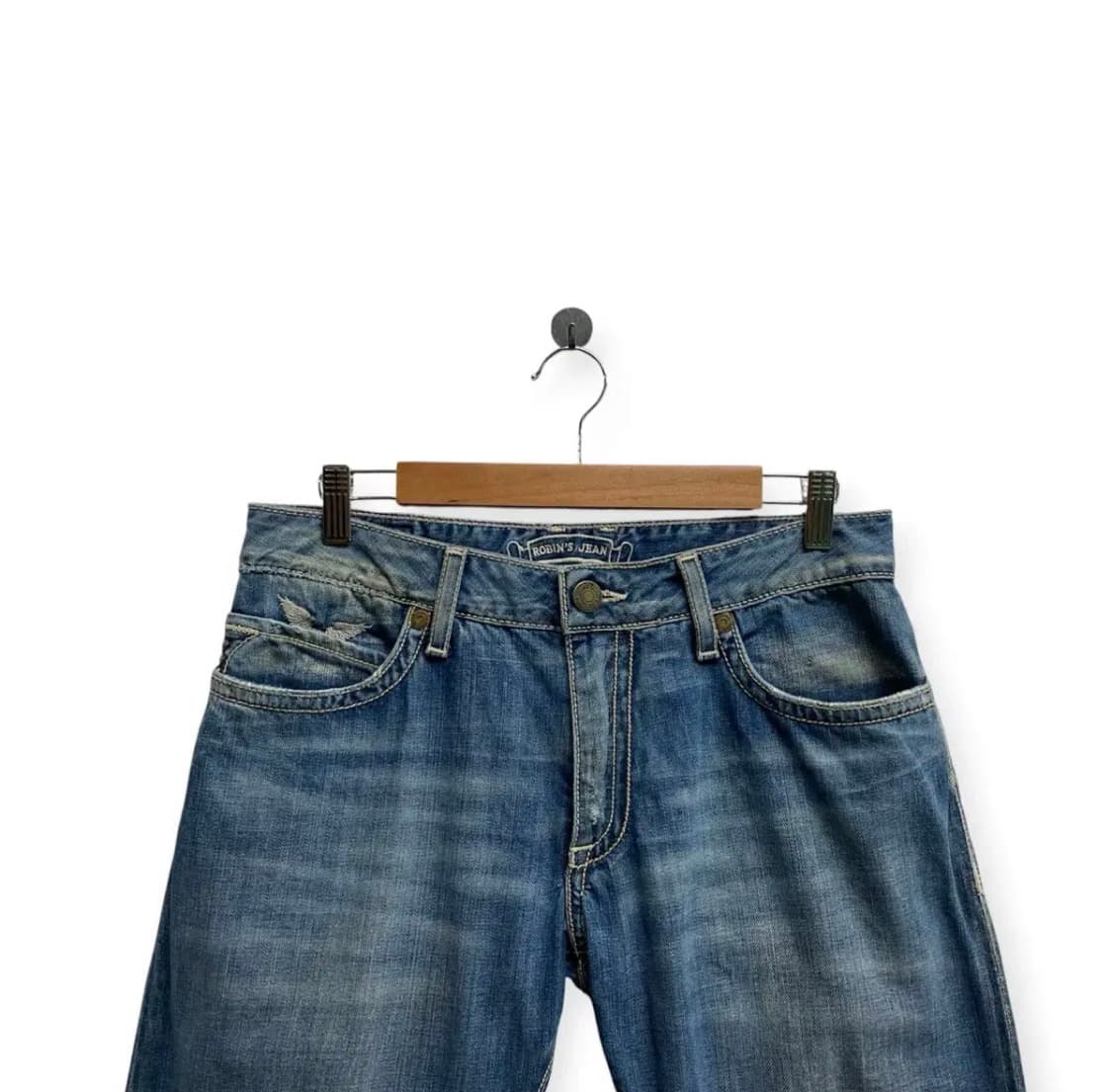 로빈스진 해골 자수 빈티지 데님 팬츠 -31인치 상품이미지5