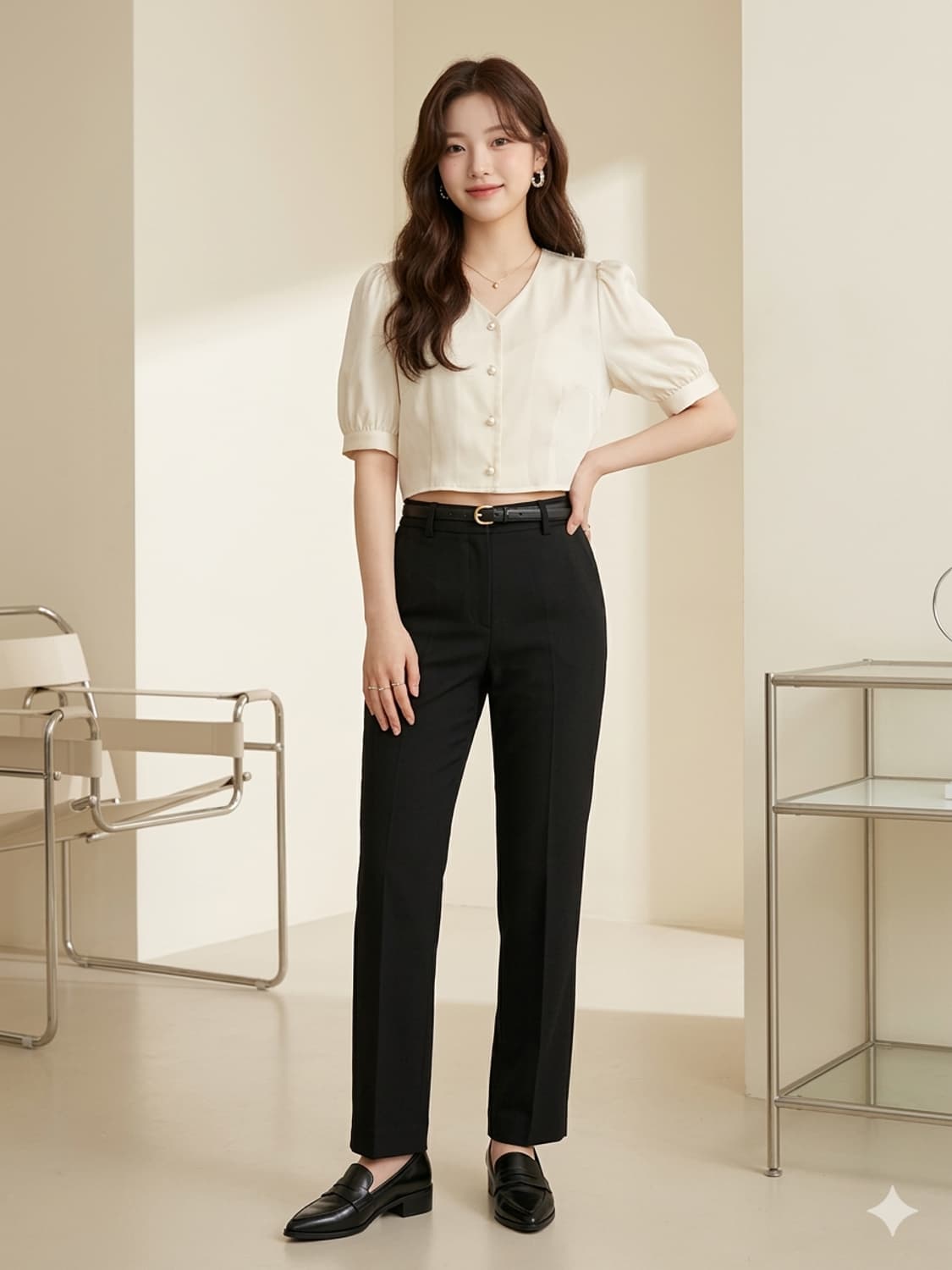 막스마라(MaxMara) 울 스판 블랙 슬랙스 팬츠 상품이미지1