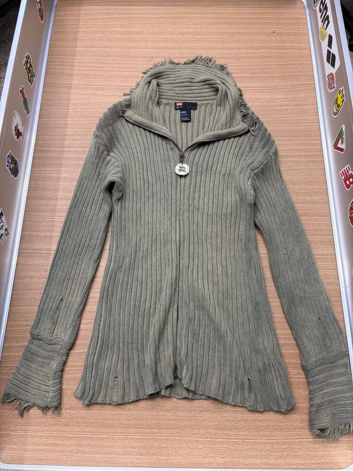 디젤 그런지가공 니트 집업 (made in italy) 상품이미지2