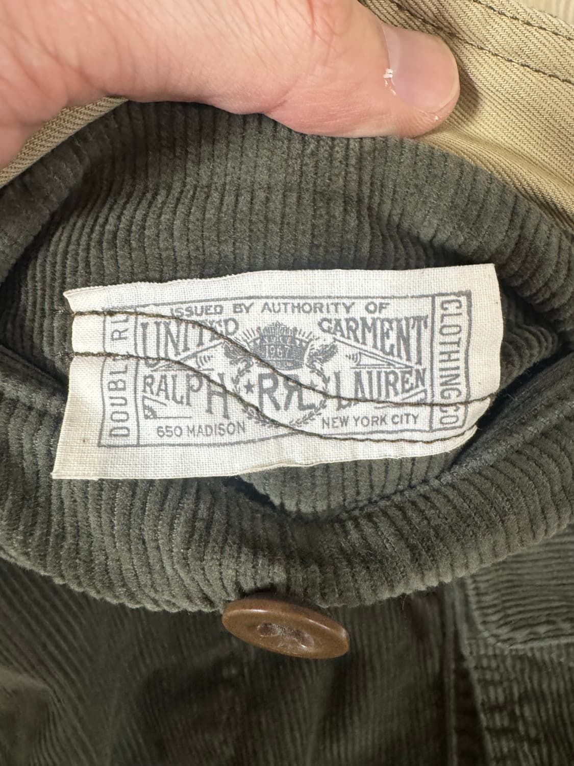 32/32 더블알엘 올리브 코듀로이 카고 바지 상품이미지7