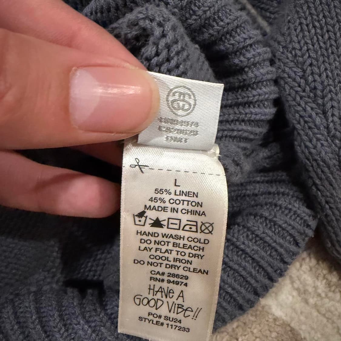 스투시 서프맨 아이콘 코튼 리넨 크루넥 더스티 블루 상품이미지4